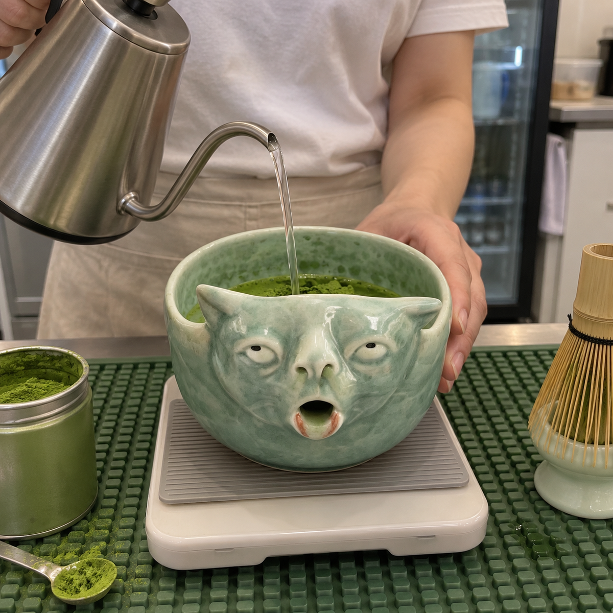 "Gag Reflex" Cat Chawan