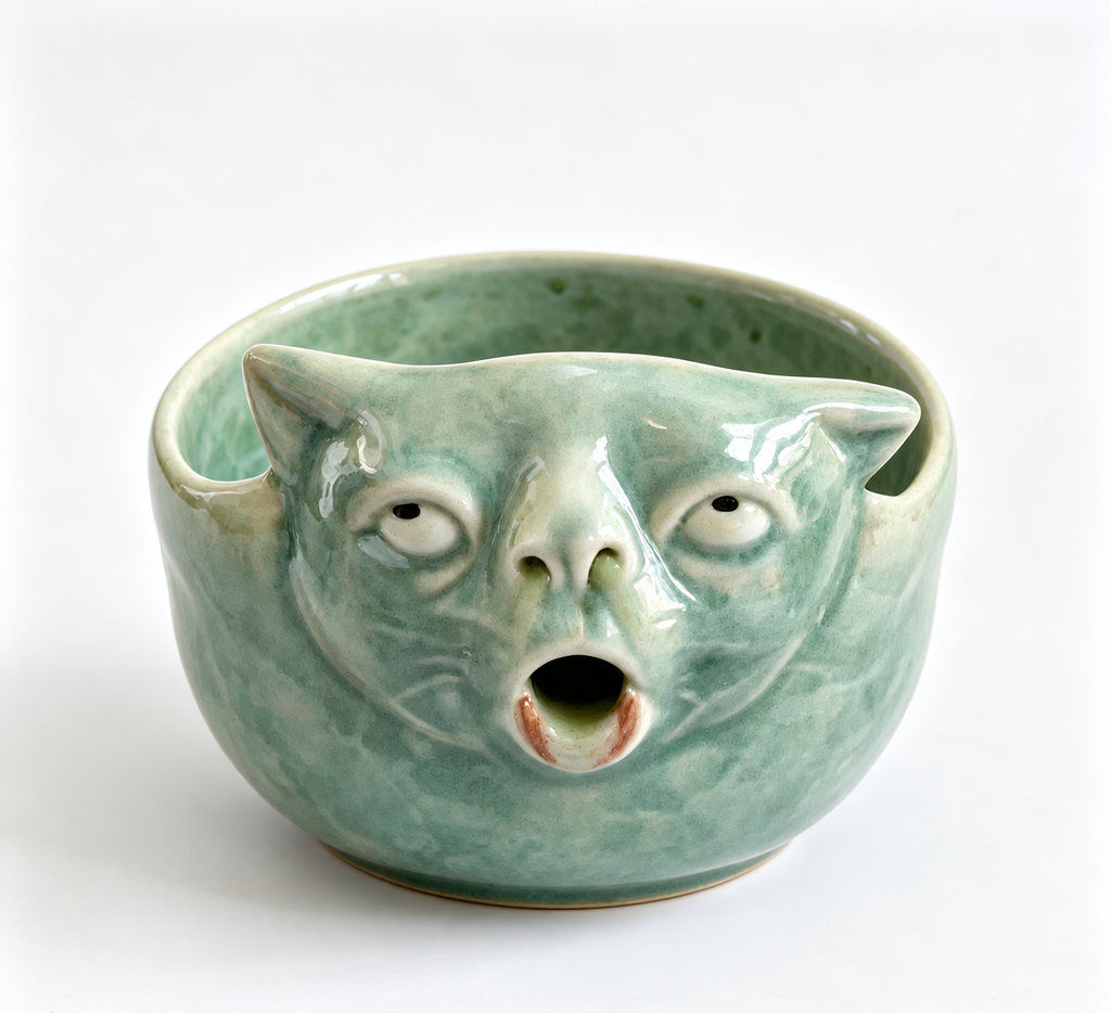 "Gag Reflex" Cat Chawan