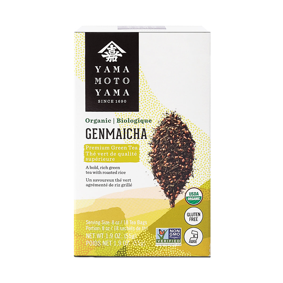 Yamamotoyama Organic Genmaicha Tea Bags — official manufacturer photograph