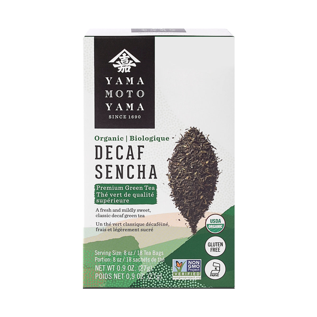 Yamamotoyama Organic Decaf Sencha Tea Bags — official manufacturer photograph